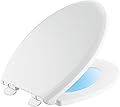 Delta Faucet 813902-N-WH Sanborne Elongated Nightlight Toilet Seat with Slow Close and Quick-Release, White