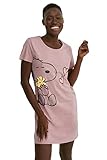C&A Damen Bigshirt Nachthemd Relaxed Fit Baumwolle|Viskose Bedruckt Andere Comics & Cartoons rosa-Melange M