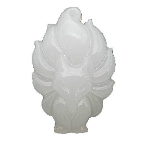 Collier de jade renard blanc pendentif de protection pour homme et femme