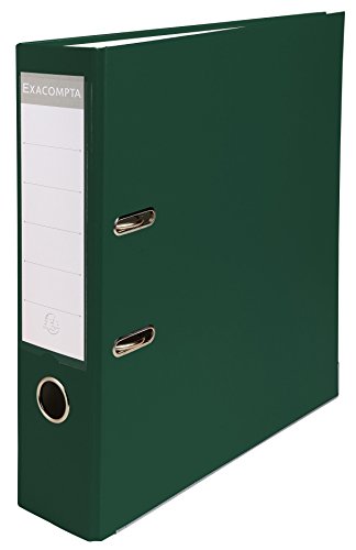 Exacompta 918403B Kunststoff-Ordner. 7,5 cm breit DIN A4 Ringordner Aktenordner Briefordner BĂĽroordner Plastikordner Schlitzordner grĂĽn