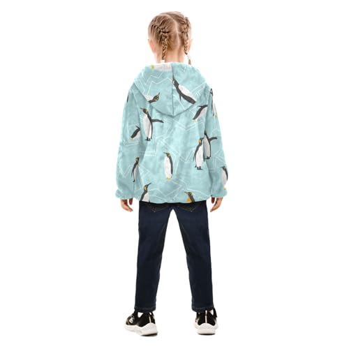 OTVEE Penguin Animals Pattern Kids Hoodie Jacket Fall Spring Full Zip Warm Outwear Coat4