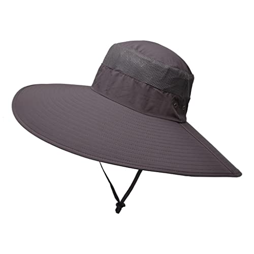Chapeau de pêche grand bord argenté anti-reflets avec tour de tête 58-59 cm
