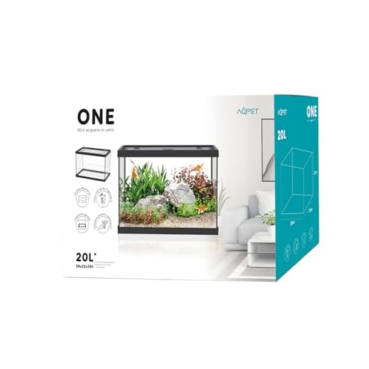 Acquario in Vetro ONE Completo di Accessori Filtro Sabbia Arredo Colore Nero 20 Litri