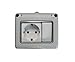 Produktbild BF bf-19  Schalter + Base Steckdose SCHUKO grau Tasche