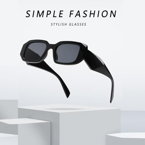 Rectangle Sunglasses for Women Men Vintage 90s Designer Styles Fashion Narrow Square Frame3