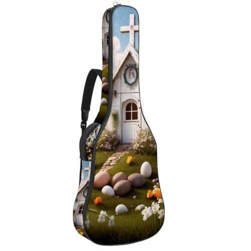 Housse de protection pour guitare acoustique blanche et multicolore de 101,6 cm