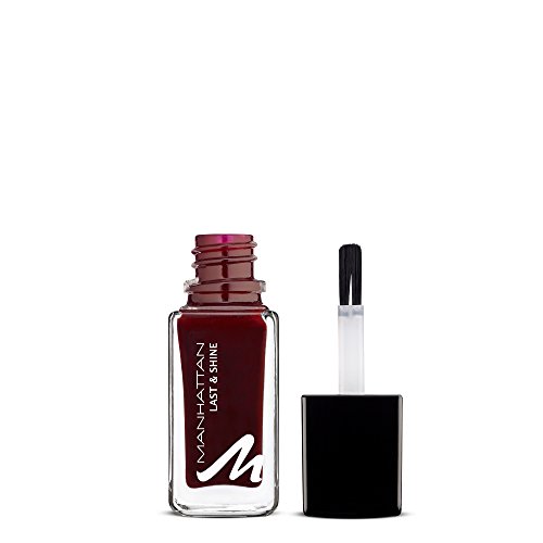 Manhattan Last & Shine Nagellack – Tiefroter, glänzender Nail Polish für 10 Tage perfekten Halt – Farbe Red Night 560 – 1 x 10ml