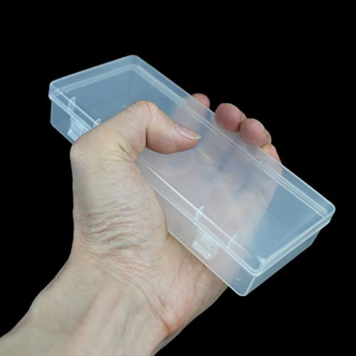 Ljy 10 Pieces Rectangular Empty Mini Clear Plastic Organizer Storage Box Containers With Hinged Lids (6.1 X 2.6 X 1.2 Inch, Transparent) #TOP3