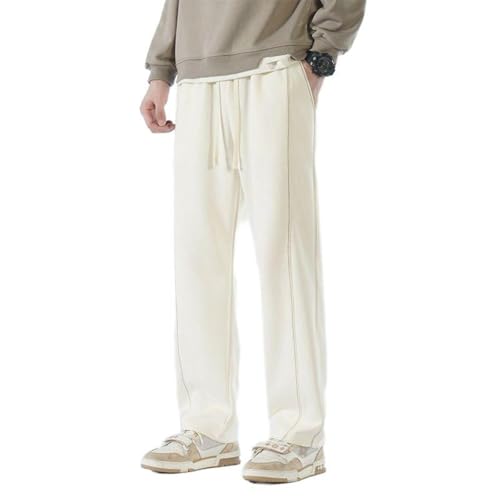 Pantalon de survêtement à jambes droites larges vêtement sport décontracté homme