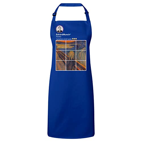 Tablier de cuisine bleu Edvard Munch peinture peintre pour protection vêtements