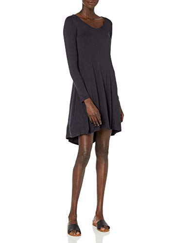 Amazon Brand - Daily Ritual Women s Jersey Long-Sleeve V-Neck Dress, Navy, Small