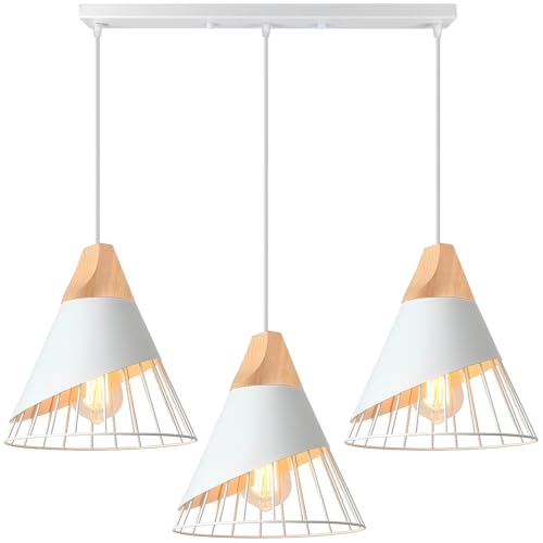 TOKIUS 3 Luces Lámpara Colgante Retro, 25CM Lámpara de Techo Indu...