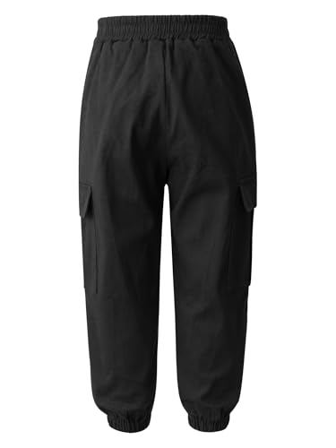 Shinsto Kids Boys Casual Cargo Pants Solid Color Elastic Waist Hiking Sweatpants Hip Hop Jazz Dance Trousers3