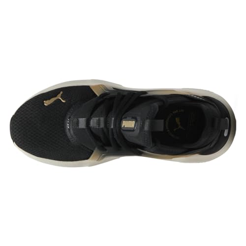 PUMA Womens Softride Enzo 5 Metallic Wide Lace Up Sneakers Shoes Casual - Black - Size 8 M4