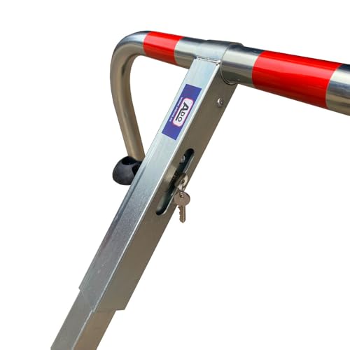 Miniatura 2 de Ado - Barrera Para Aparcamiento Abatible Manual Con Cerradura Ossa Y Tres Puntos De Anchaje, Barreras Para Parking Para Reservar Su Plaza De Aparcamiento 1- Barrera