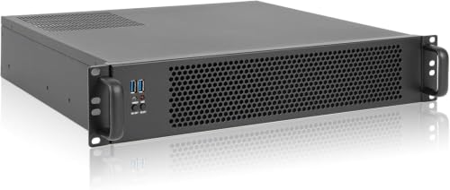RackChoice Server case MicroATX/Mini-ITX 2U Rackmount Server Chassis max 7x3.5 Bay / USB3.0 with 2.0 Adapter Support ATX PSU Either top or Side Cooling Depth 15.7
