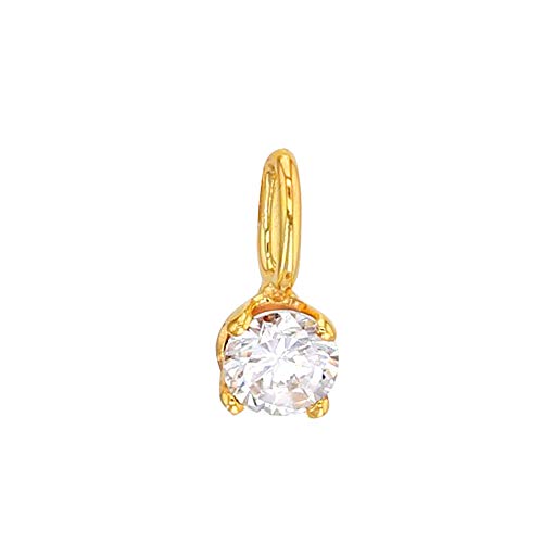 Pendentif en Or 375/1000 oxyde de zirconium anti-ternissement 4 mm