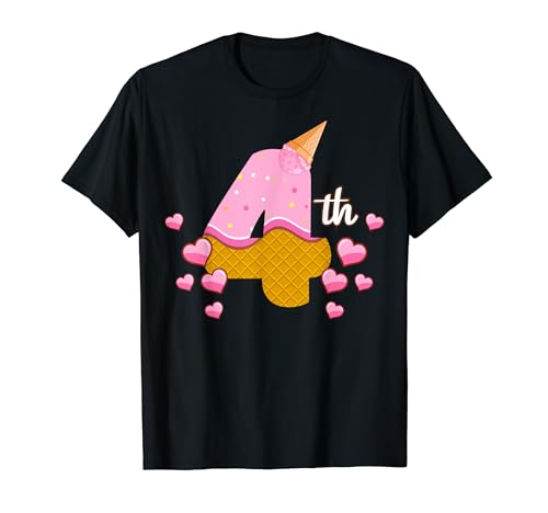Helado para niños - Niñas y niños - 4 años - Cumplen cuatro años Camiseta