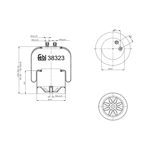 Fuelle suspensión neumática Febi bilstein 38323 eje trasero coche