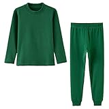 Little Girls Boys Thermal Underwear Long John Set Thermal Breathing Pajama Crewneck Top and Bottom 2PC Set, (3-7yrs)