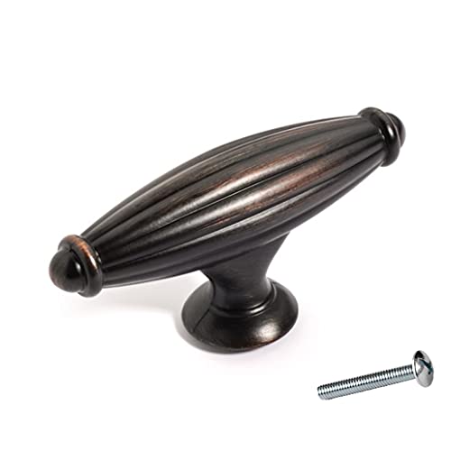 Dynasty Hardware K-8618-10B Fluted Cabinet Hardware Knob, Oil Rubbed Bronze #TOP1