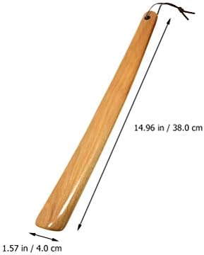 SUPVOX Beech Shoe Horn Wooden Shoe Horn Shoe Dressing Aid with Long Handle Slim Shape for Men Women (Strong Wood)