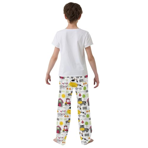 ZZXXB Cow Sheep Boys Long Pants Soft Trousers Elastic Waist Kids Lounge Bottoms with Pockets S-XL3