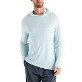 Free Fly Men's Lightweight Hoodie - UPF 20+ Sun Protection Hoodie for Men - Breathable Long Sleeve Sun Shirt for Fishing - Glacier, Large