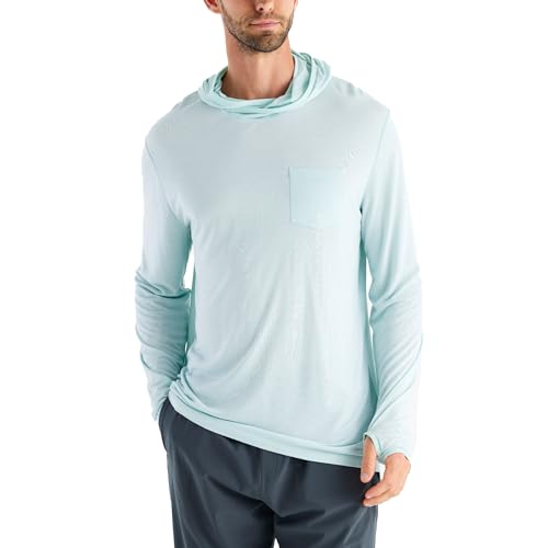 Free Fly Men's Lightweight Hoodie - UPF 20+ Sun Protection Hoodie for Men - Breathable Long Sleeve Sun Shirt for Fishing - Glacier, Large