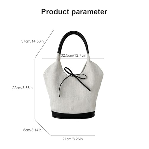 Sac à main de grande capacité en toile avec poches multi-rangements