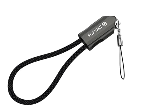 Delfy USB-C to USB-C Keychain Short Cable – 8 Inch Braided Emergency Charger with Zinc Alloy Metal Housing – Compact USB-C Cable for MacBook, iPhone 16 Pro Max, Android – Sleek Gift-Ready Design