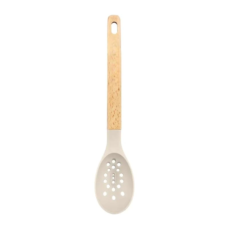 Beech Wood Slotted Spoon – Natural Wooden Cooking Spoon – Durable Kitchen Utensil for Draining, Stirring, Serving & Everyday Cooking — image 1