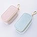 FCGOD Velvet Mini Travel Jewelry Case - 2-in-1 Ring Holder Keychain for Women, Portable Clutch Organizer for Earrings/Necklace, Wedding Party & Vacation Daily Storage Bag Gift for Her (Pink)