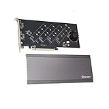 IO CREST Quad M.2 NVMe PCIe 4.0 x4 PCIe x16 Expansion Card NVMe M.2 up to 256Gbps for AMD 3rd Ryzen sTRX40, AM4 Socket and Intel VROC NVMe Raid, PCIe 4.0 Model (SI-PEX40162)