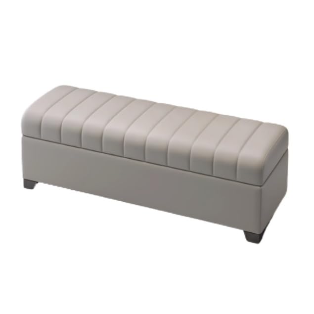 Banc à chaussures en tissu gris idéal pour sublimer le salon ou la chambre à coucher