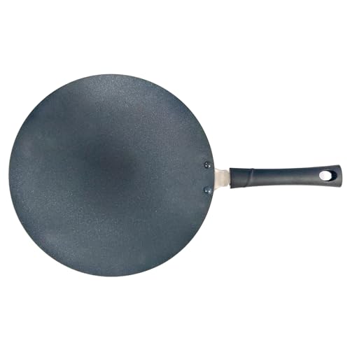 G&D Nonstick Aluminium Chapati Tawa Roti Tawa Paratha Tawa Griddle Tawa Cooking Utensil 2.6 MM with Free Wooden Spatula & Scrubber (285 MM)