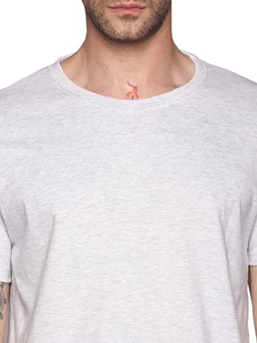 Image of Solid Men Round Neck White T-Shirt