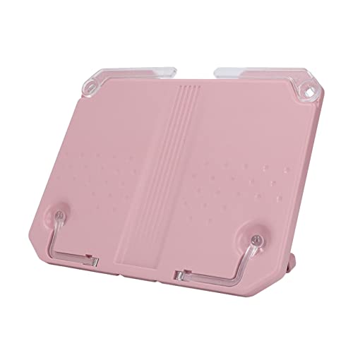 Support de Livre, Support de Livre de Document de Bureau Réglable à 90 Degrés Support de Livre de Cuisine Design Support de Livre de Cuisine Support de Lecture Portable Ultra Fin pour Lecture(Rose) Cover