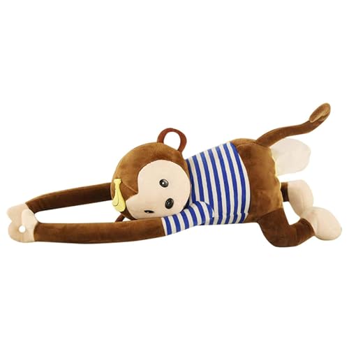 Boîte à mouchoirs en forme de singe - Jouet en peluche - Porte-papier - Distributeur de serviettes à suspendre pour le stockage de la salle de bain - Vieux dessin animé - Intérieur amusant - Plateau