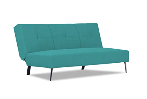 Image of Adorn India Xander 3 Seater Sofa Cum Bed (Aqua Blue) (3 Year Warranty)