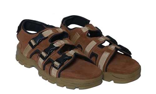 Image of Men's Suede Sports Sandals | Adjustable Strap Design | Lightweight Airmix Sole | Comfortable Sandals | Anti-Slip Casual Footwear | Tan-8