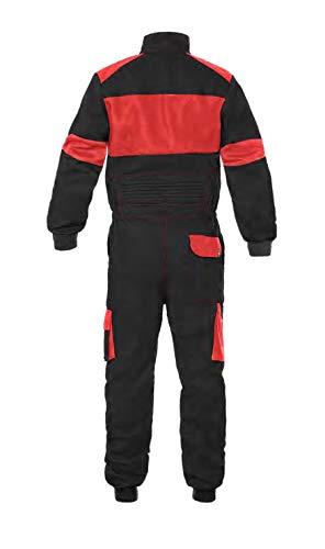 Luxy Tuta Da Lavoro Da Uomo, Tuta Protettiva Con Chiusura Lampo, Tuta Intera Per Pittori, Giardiniere, Rally, Combi, Tasche Meccaniche, Abbigliamento Protettivo; Nero Con - 2