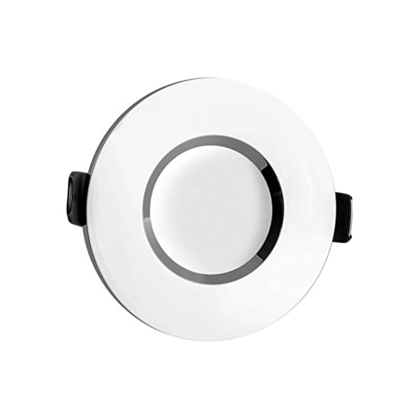 SEBSON Einbaustrahler Bad IP44 Alu Chrom inkl. GU10 LED Lampe 3,5W - Unterputz Decken Einbau Rahmen rund Lochdurchmesser… – Bild 3
