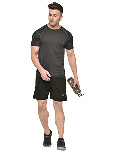 Image of CHKOKKO Men Shorts for Gym Sports or Running | Dry-Fit Fabric Single Layered Active Summer Workout Wear Knee Length Regular Fit | Elastic Waist with Front and Back Pockets