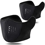 WTACTFUL 2-Pack Breathable Cold Weather Half Face Mask for Men Women Windproof Warm Thermal Balaclava for Skiing Snowboarding Motorcycle Cycling Hiking Winter Outdoor Sports Black