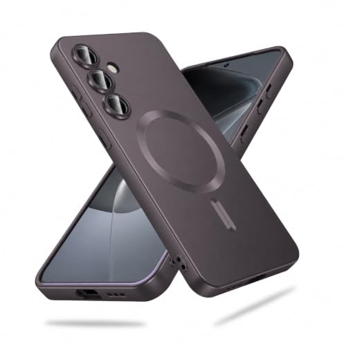 Image of DIZORO Samsung S25 fe Case, Compatible with Mag Safe Back Cover, Matte Luxury Metallic Luster Flexible TPU Wireless Charging Shockproof Case with Camera Protector (Metallic Silver)