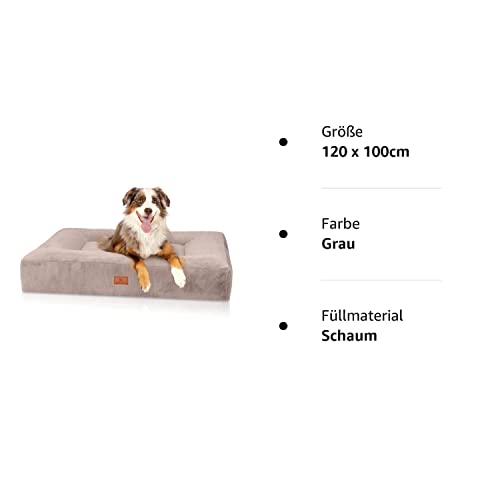 Orthopädisches Hundebett Knuffelwuff mit abnehmbarem Bezug und Kaninchenfellimitat