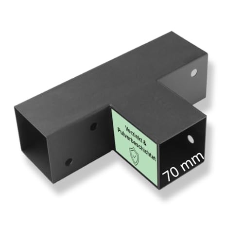 Pfostenbeschlag Pfostenbeschlag Pfostenverbinder Eckverbinder Pfostenecke 70x70 mm (T-Form - 3-Wege) Pfostenbeschlag Pfostenbeschlag Pfostenverbinder Eckverbinder Pfostenecke 70x70 mm (T-Form - 3-Wege)