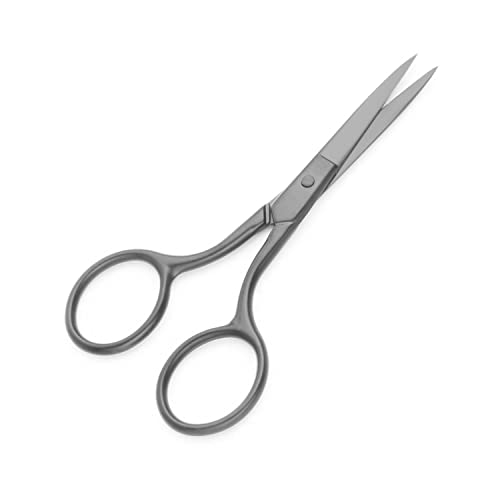 Motanar Multicolor Professional Grooming Scissors For Personal Care Facial Hair Removal And Ear Nose Eyebrow Trimming Stainless Steel Fine Straight Tip Scissors 3.9 Inch (Black) #TOP3