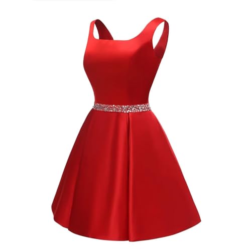 LEJY Women's Short Vintage 80s Aline Prom Homecoming Dress Beaded Square Neck Cocktail Dress with Pockets3